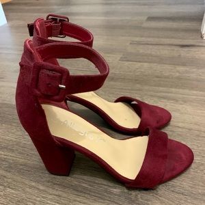 Maroon Block Heels